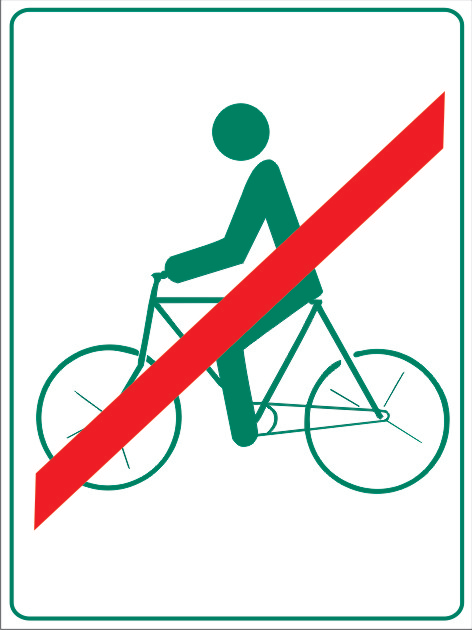 pad verboden voor fietsers