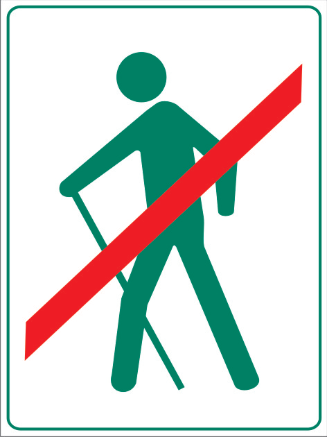 wandelaars verboden